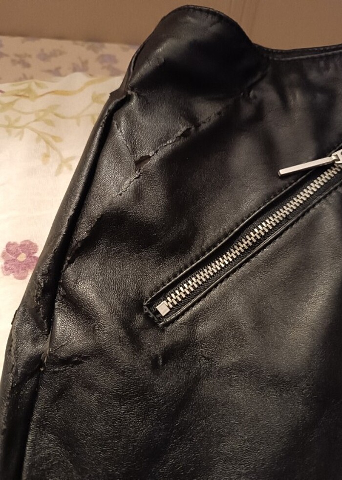 H&M SİYAH DERİ ETEK  - Görsel 5