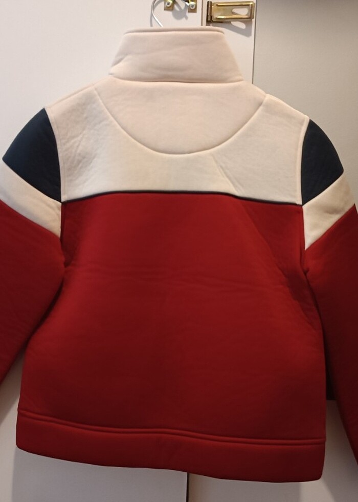 Kırmızı Ceket Kalın Hırka Fermuarlı - Görsel 2