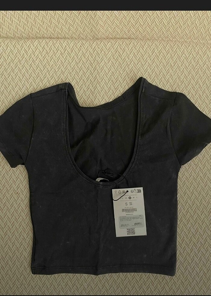 TAŞLI BERSHKA CROP TOP ÜST BLUZ - Görsel 2