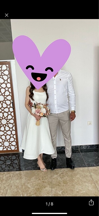 Nikah elbisesi midi boy elbise