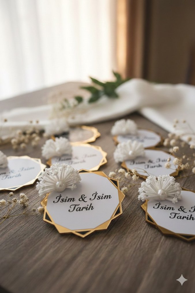 Altın Renkli Kişiye Özel Hediyelik magnet - Görsel 2