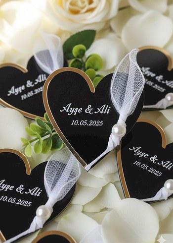 Kalpli Beyaz Düğün Hediyesi - Görsel 2