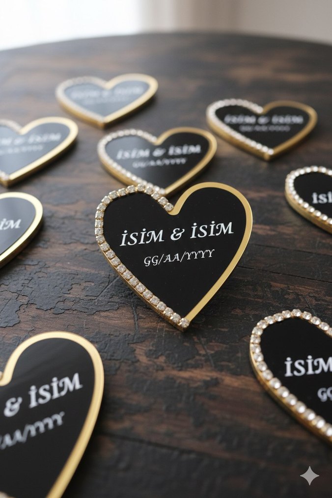 Beyaz Kalp Şeklinde Parlak Hediyelik - Görsel 3