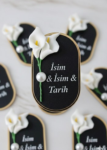 İsme Özel Beyaz Nikah Hediyesi Magnet - Görsel 5