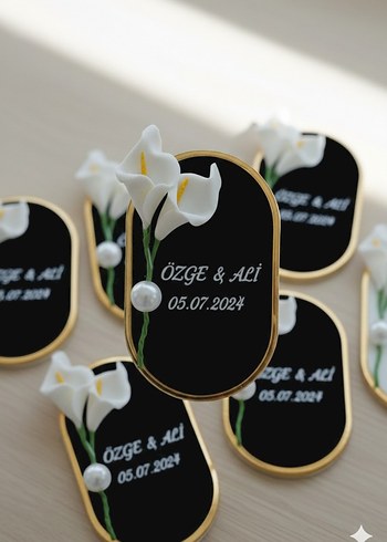 İsme Özel Beyaz Nikah Hediyesi Magnet - Görsel 4