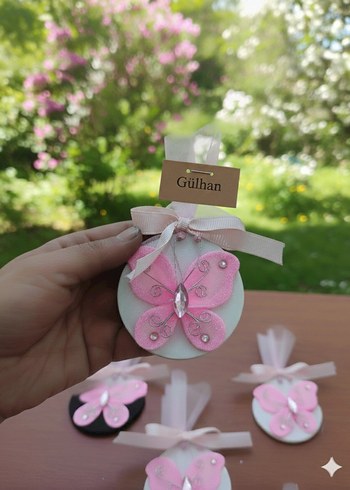 Pembe Kelebekli Bebek Magnetleri - Görsel 2