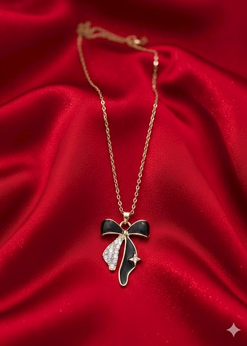 Vintage Gotik Altın Kolye - Zincir Detaylı - Görsel 3