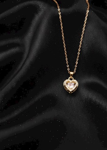 Vintage Gotik Altın Kolye - Zincir Detaylı - Görsel 2