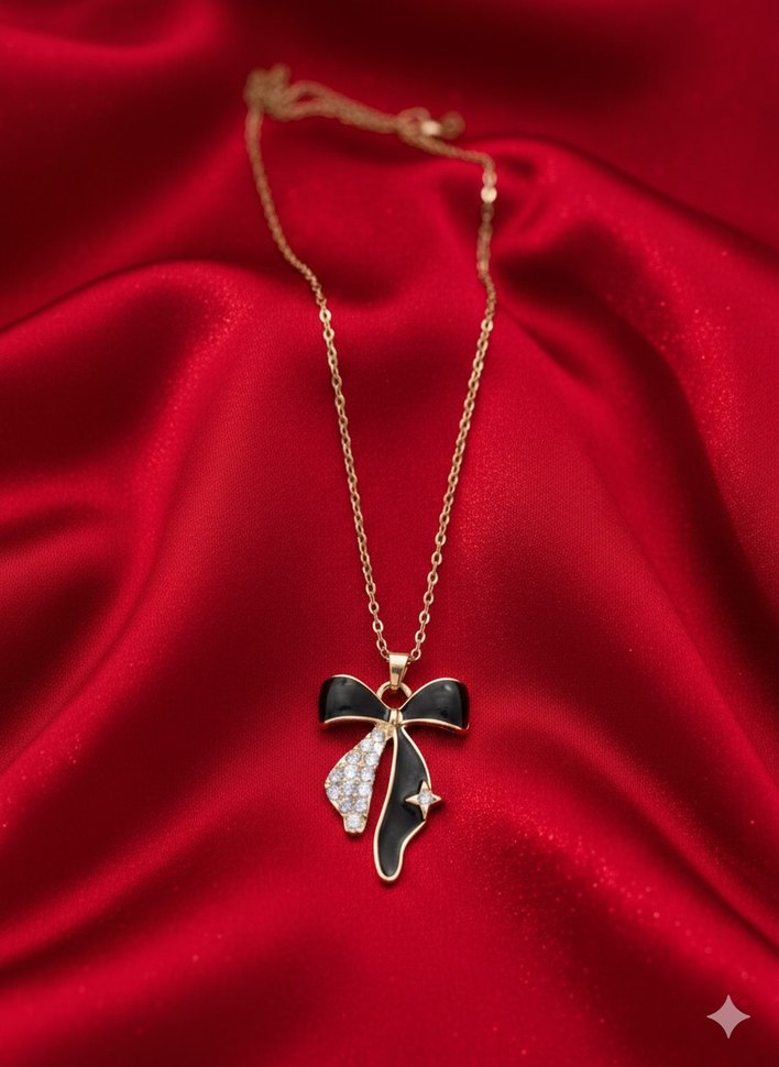 Vintage Gotik Altın Kolye - Zincir Detaylı - Görsel 3