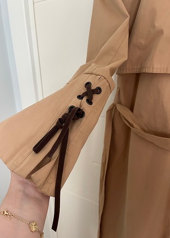 Bej Kadın Midi Trençkot - Görsel 4