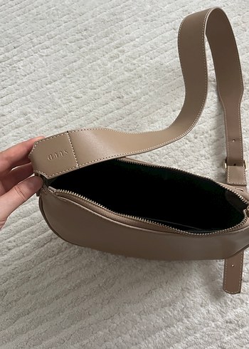 Bej Deri Kadın Omuz Çantası - Görsel 2