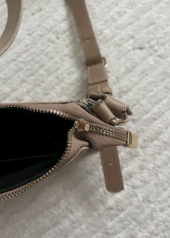 Bej Deri Kadın Omuz Çantası - Görsel 3