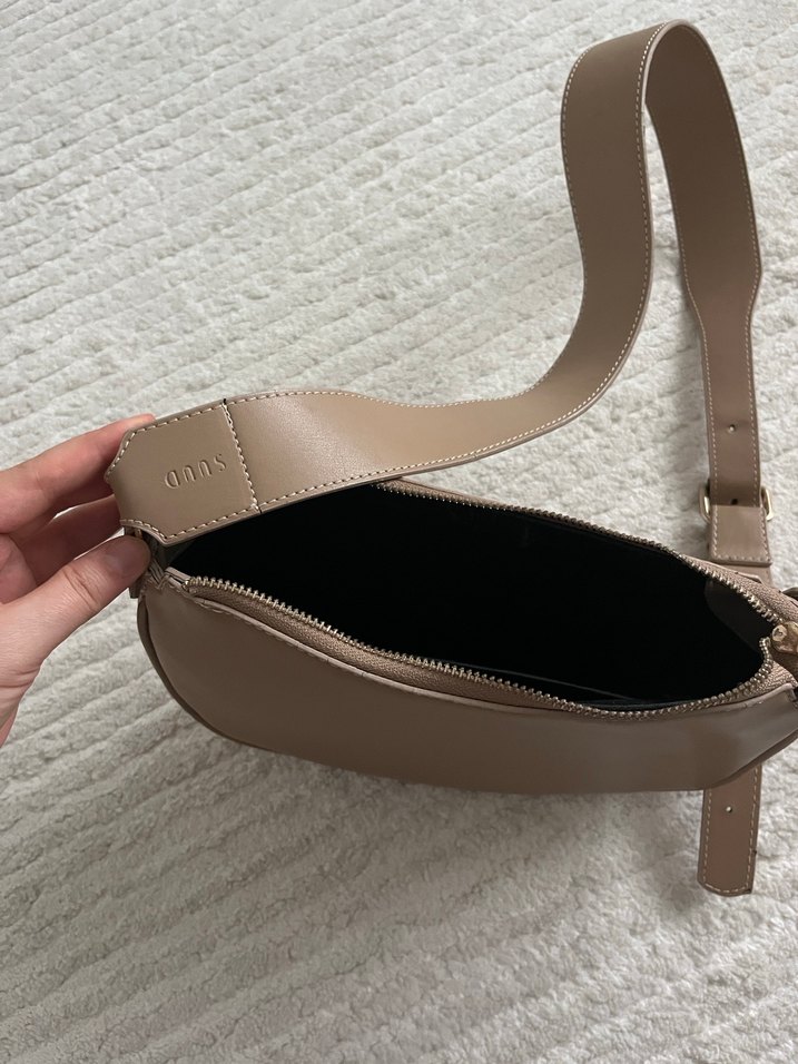 Bej Deri Kadın Omuz Çantası - Görsel 2