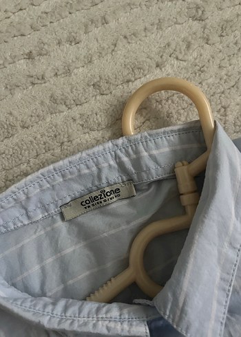 Mavi çizgili Uzun Kollu Gömlek - Görsel 3