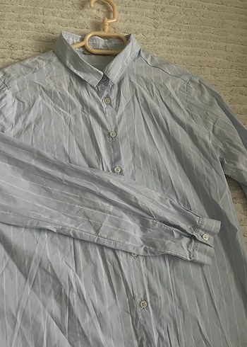 Mavi çizgili Uzun Kollu Gömlek - Görsel 2