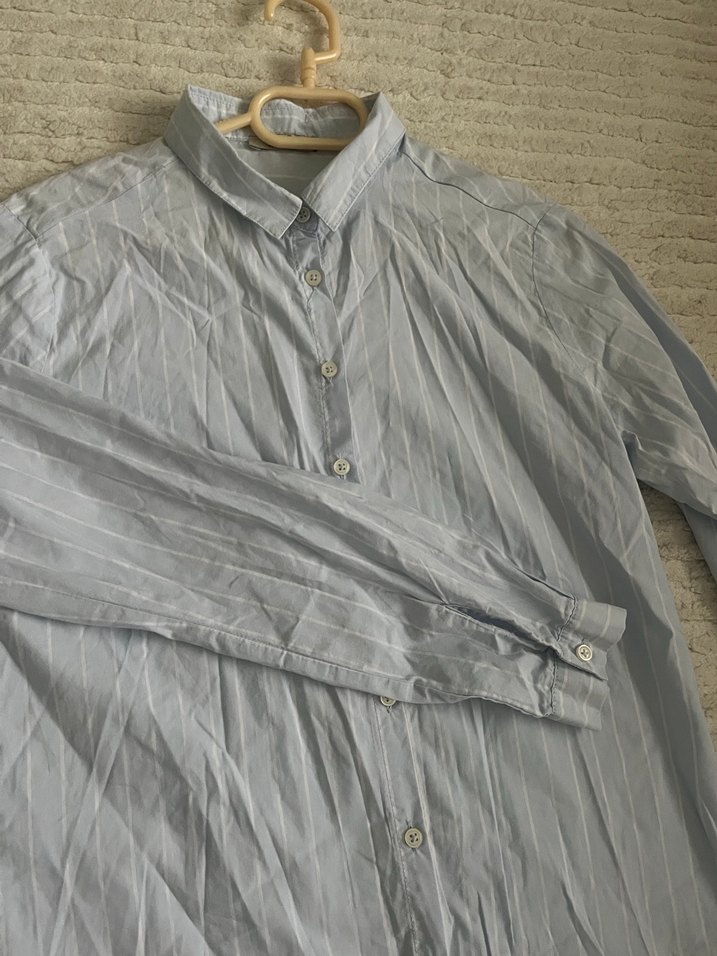 Mavi çizgili Uzun Kollu Gömlek - Görsel 2