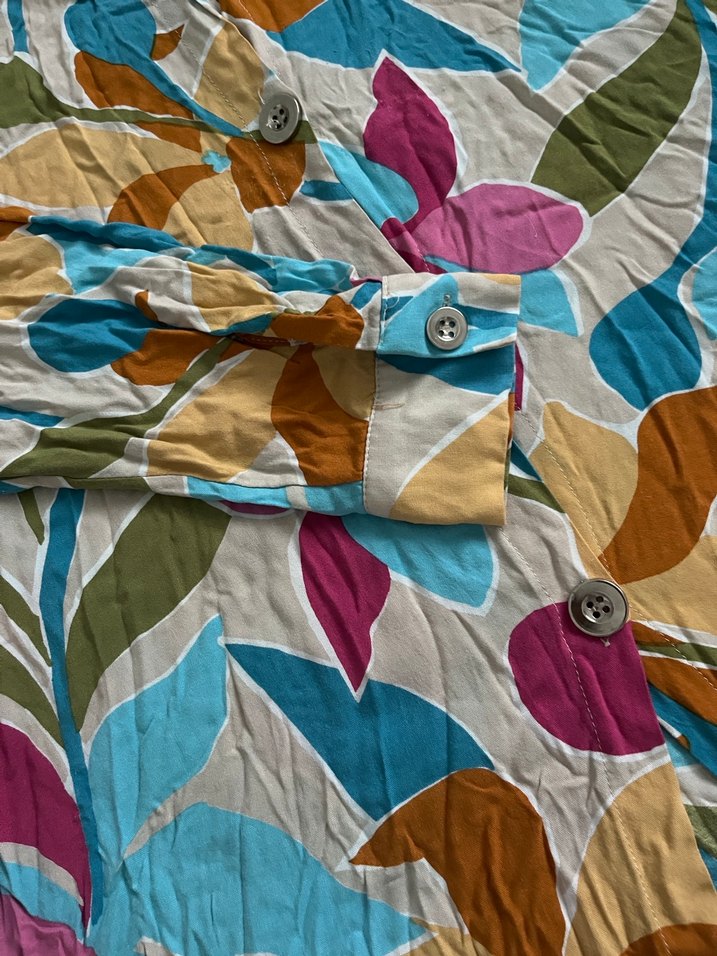 Renkli Bohem Uzun Kollu Gömlek - Görsel 4