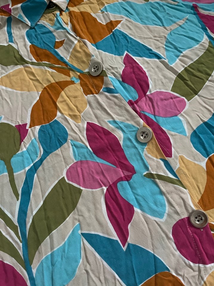 Renkli Bohem Uzun Kollu Gömlek - Görsel 2