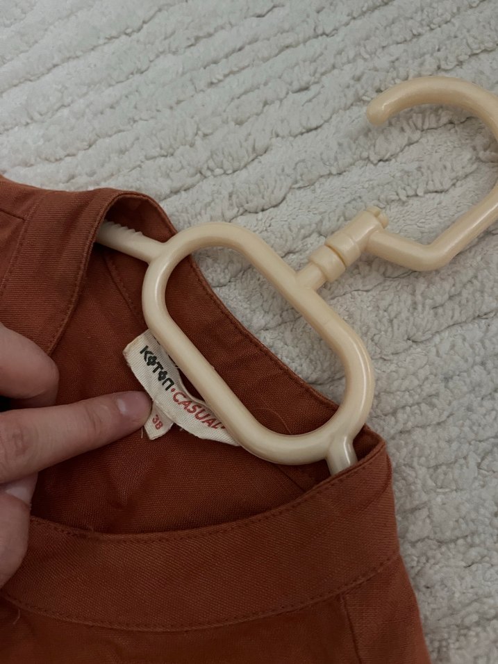 Kahverengi Deri Kemerli Midi Elbise tunik - Görsel 4