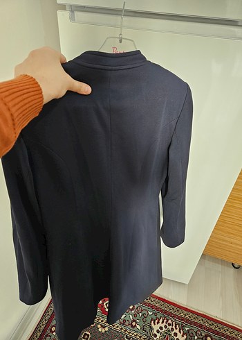 Düğmeli Kadın Uzun Kaban - Görsel 5