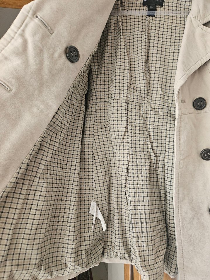 Bej Düğmeli Midi Trençkot - Görsel 5