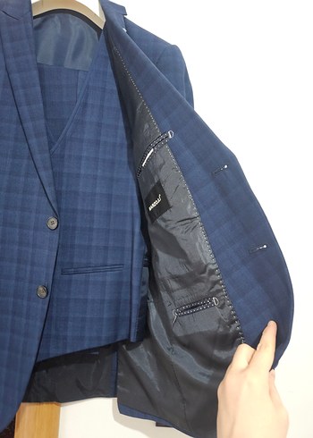 Erkek Lacivert Modern Klasik Takım Elbise - Görsel 4