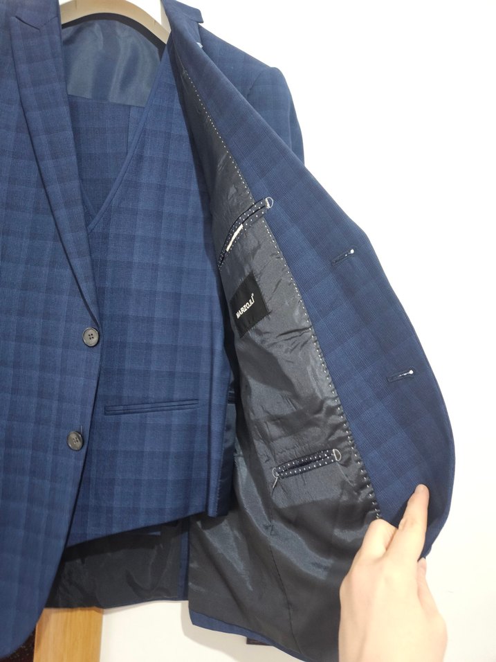 Erkek Lacivert Modern Klasik Takım Elbise - Görsel 4