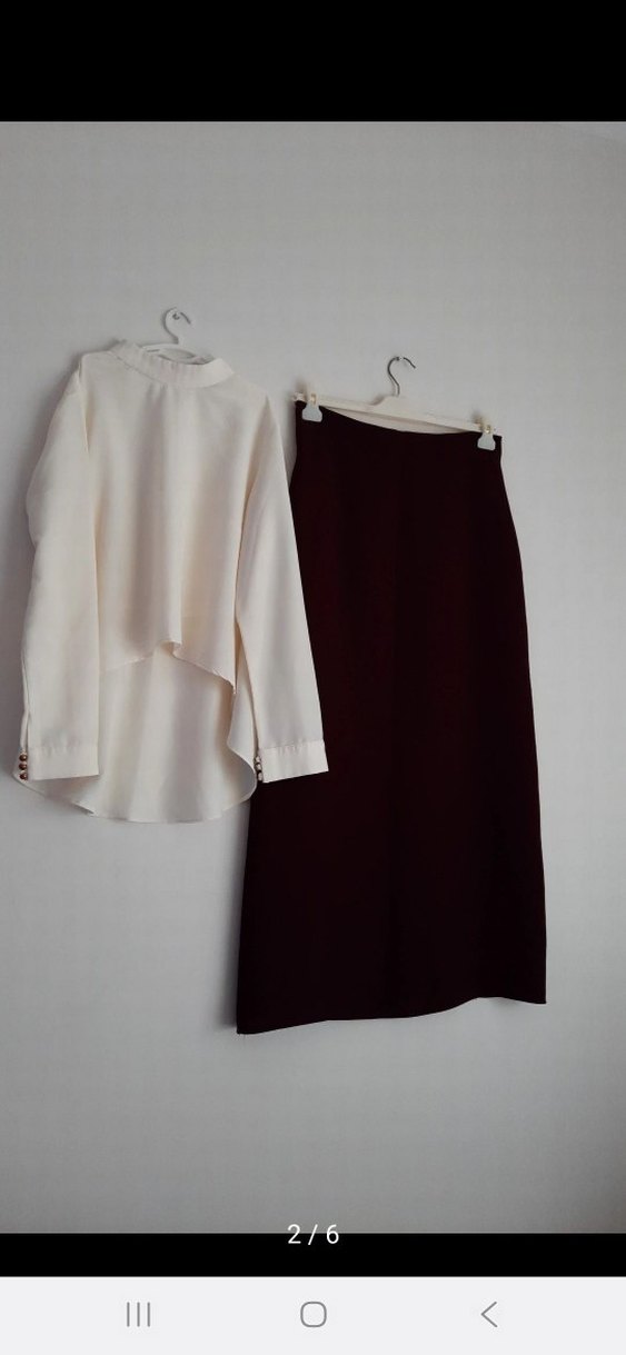 mürdüm etekli ceket takım - Görsel 2