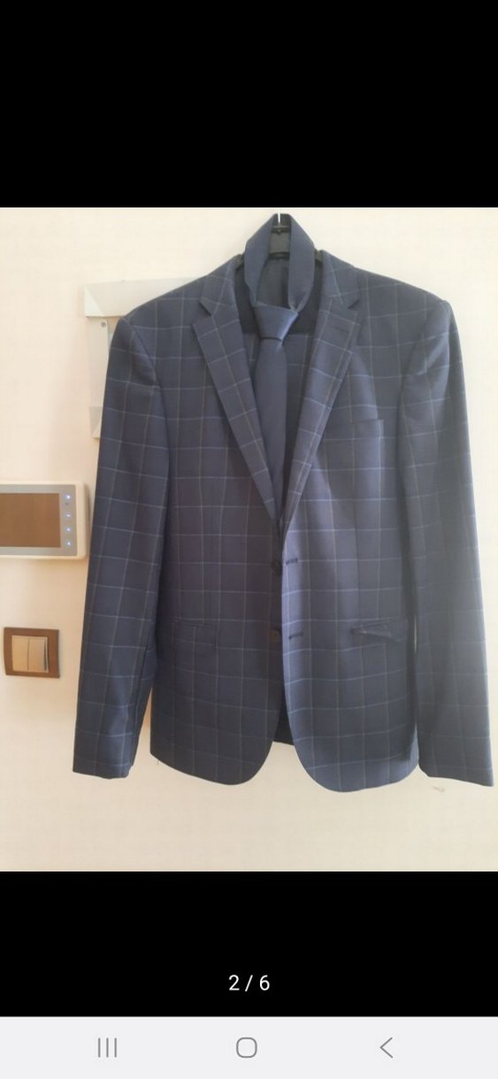 Lacivert Ekose Desenli Modern Klasik Takım Elbise - Görsel 5