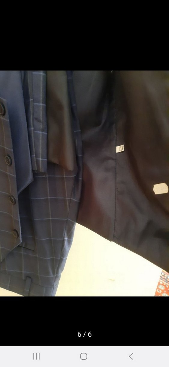 Lacivert Ekose Desenli Modern Klasik Takım Elbise - Görsel 2