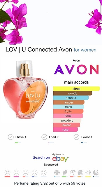 Beden Renk Avon Lov U Connected Parfüm EDP 50ml
