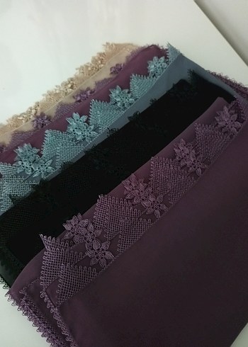 Dantel Detaylı Çok Renkli Kadın Şal - Görsel 5