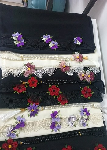 Dantel ve Çiçek Detaylı Kadın Şal - Görsel 2