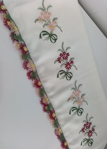 Dantel Detaylı Beyaz Kadın Fular - Görsel 2