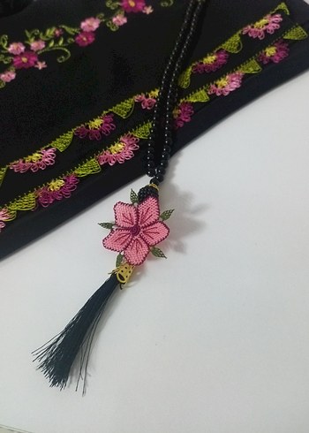 Püsküllü Siyah Bohem Kadın Atkı - Görsel 10