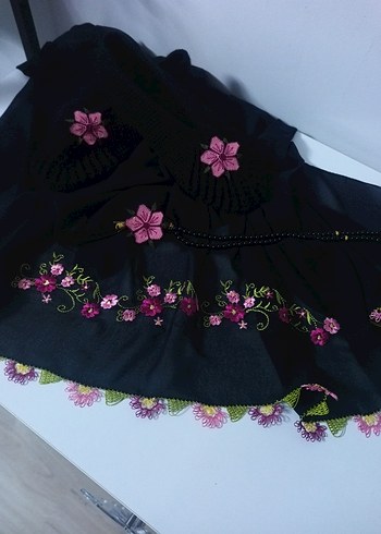 Püsküllü Siyah Bohem Kadın Atkı - Görsel 5