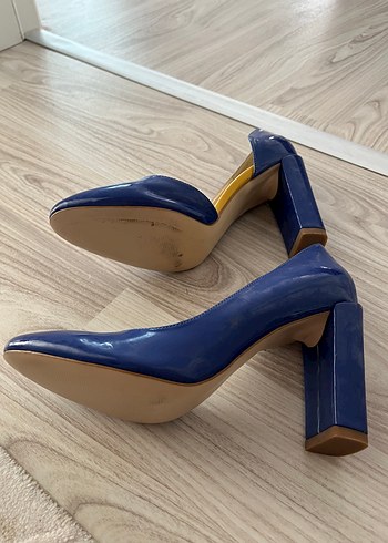38 Beden mavi Renk Mavi Parlak Kadın Topuklu Stiletto