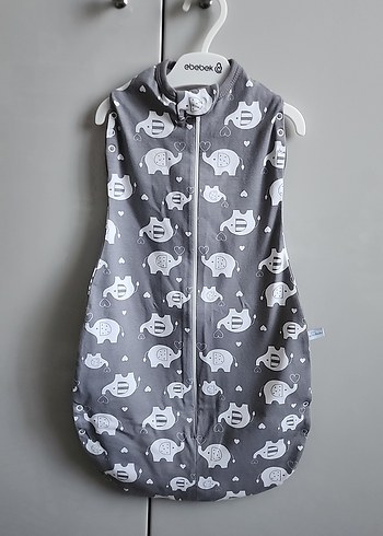 Gri Fil Desenli Bebek Penye Uyku Tulumu - Görsel 2