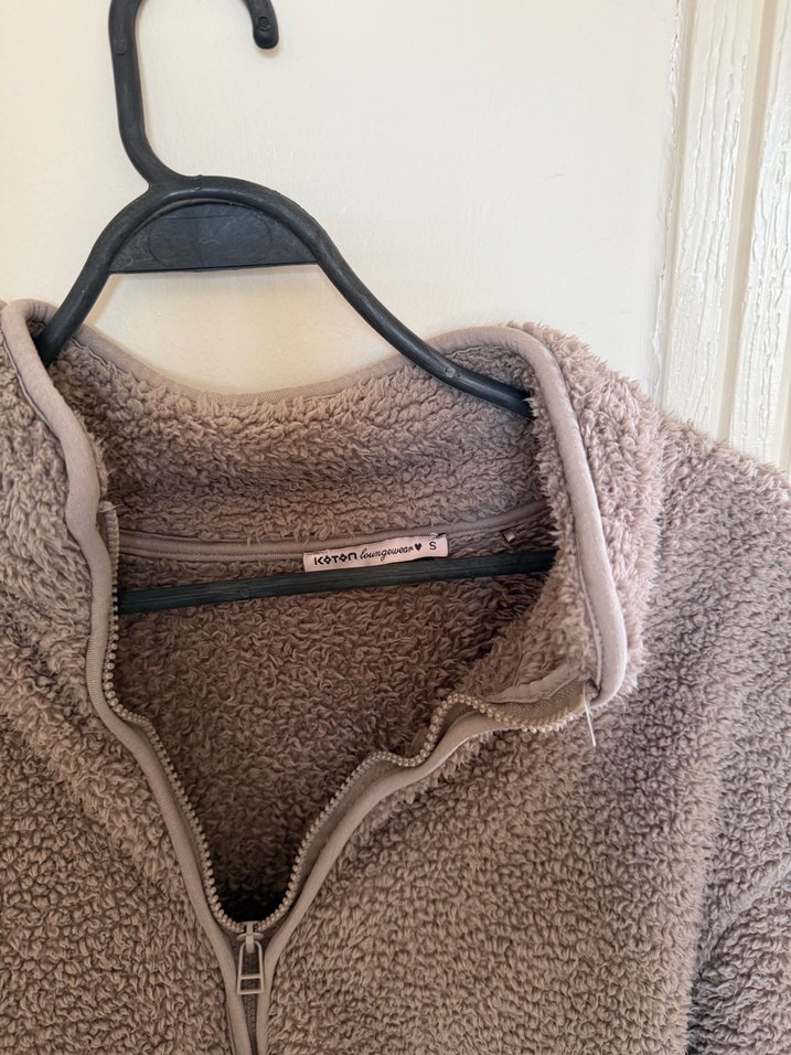 Kadın Gri Polar Yarım Fermuarlı Sweatshirt - Görsel 3