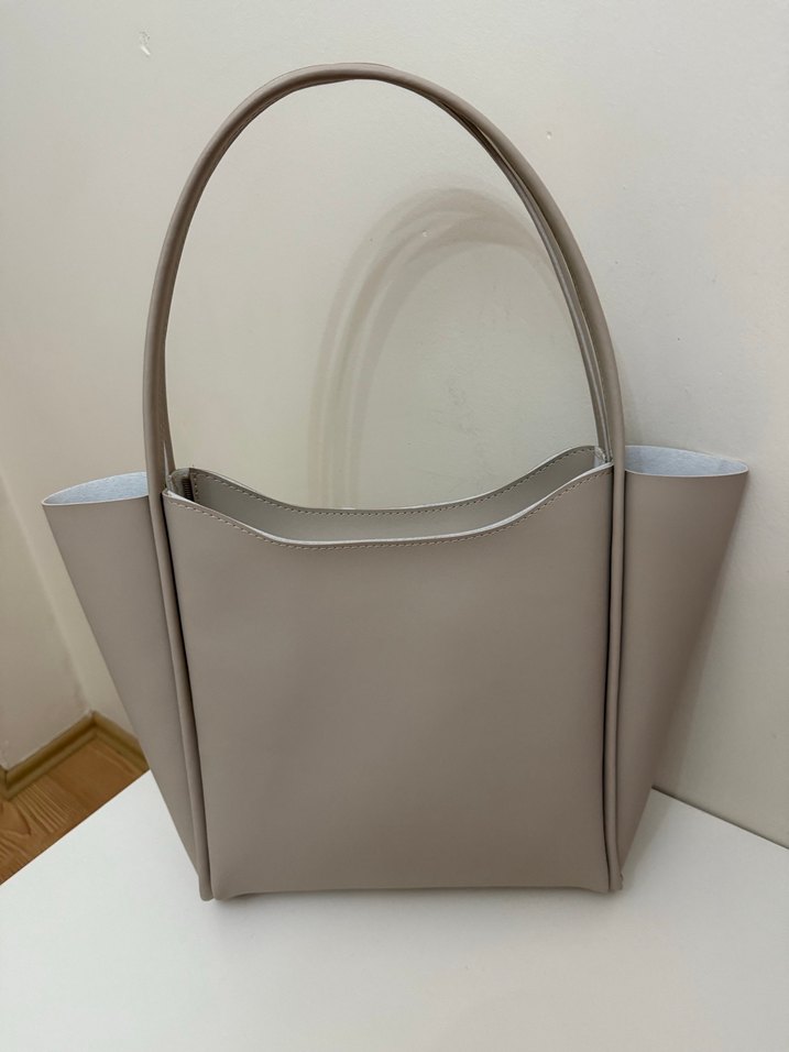 Bej Deri Kadın Minimalist Çanta - Görsel 3