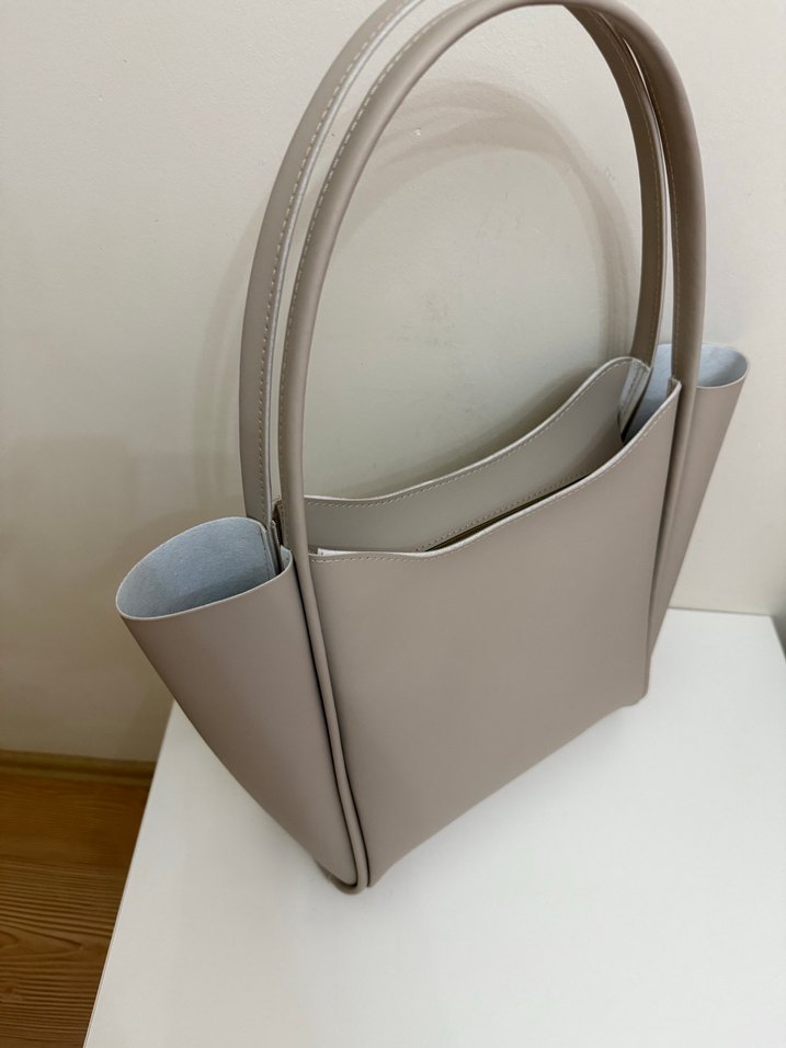 Bej Deri Kadın Minimalist Çanta - Görsel 2