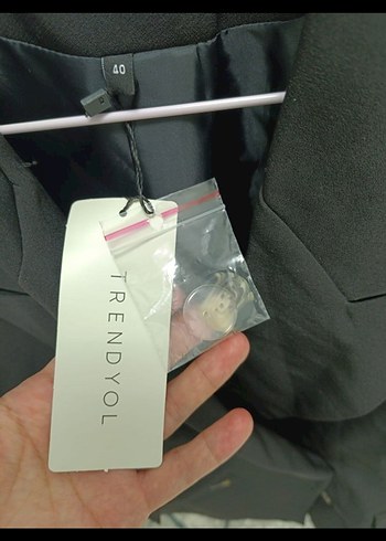 40 Beden siyah Renk Düğmeli Siyah Kadın Blazer Ceket