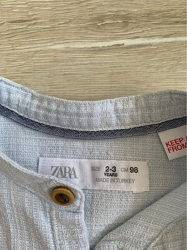24-36 Ay Beden mavi Renk Zara erkek çocuk keten gömlek