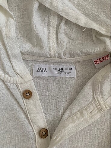 24-36 Ay Beden beyaz Renk Zara erkek çocuk gömlek