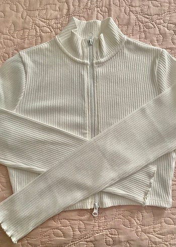 BERSHKA FİTİLLİ CROP SPOR HIRKA
