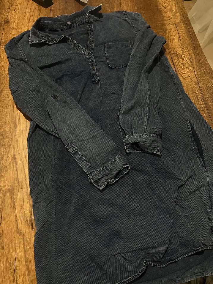 Lacivert Kadın Denim Elbise Tunik - Görsel 3