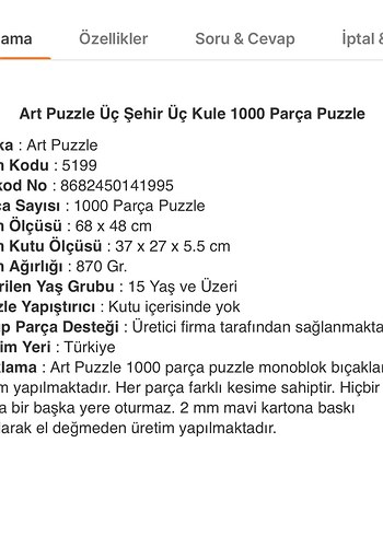 1000 Parça Dünya Sembolleri Puzzle - Görsel 9