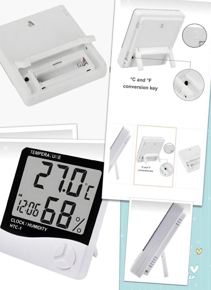 Gri Dijital Termometre ve Nem Ölçer /Mudo Askı - Görsel 2