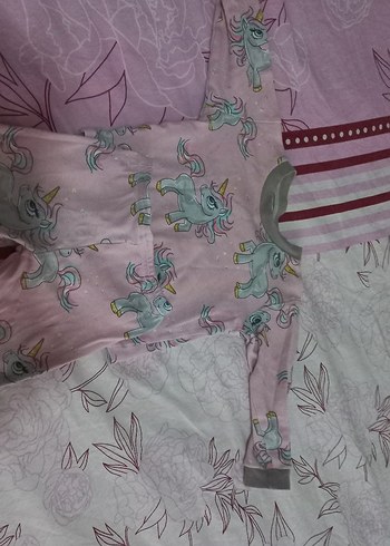Unicorn Desenli Kız Çocuk Pijama Takımı - Görsel 2