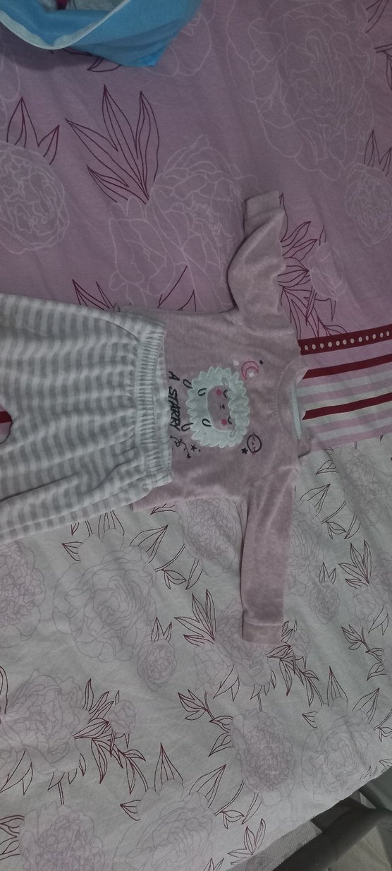 Pembe Uzun Kollu Örgü Bebek Kıyafet Takımı - Görsel 2